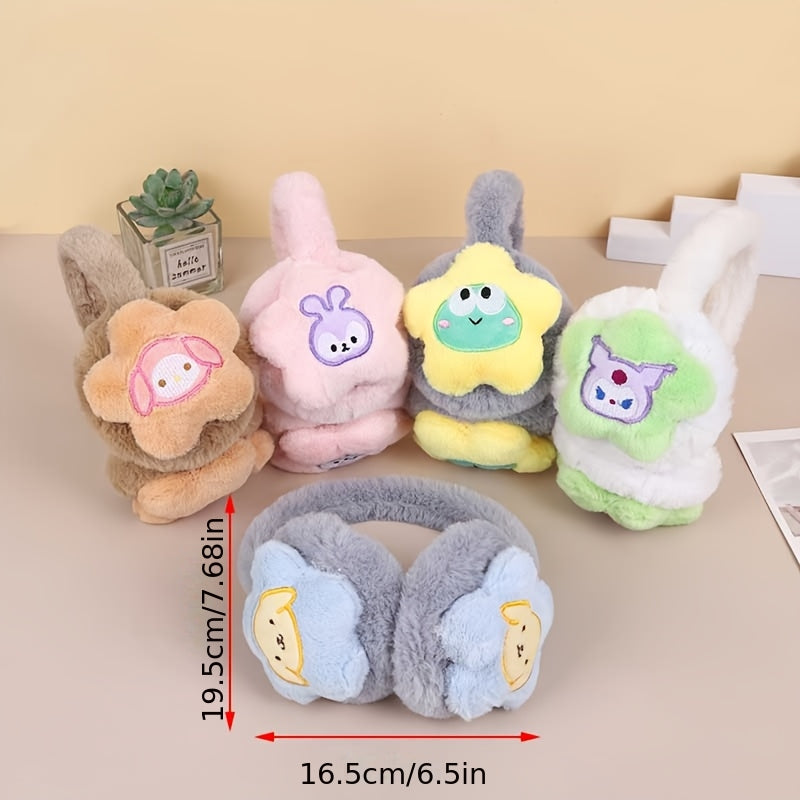 Plush Ear Warmer Headband Bunny Bee Star Heart Ears Soft Pastel Pink Beige