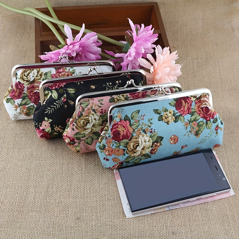 Vintage Floral Pattern Coin Purse Clutch Wallet