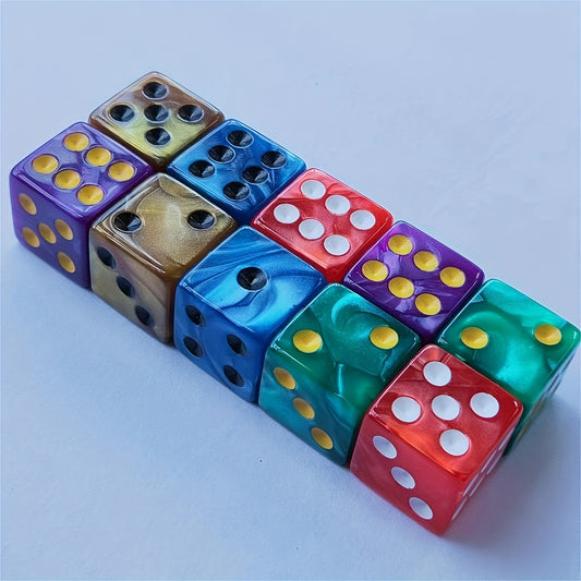 50pcs 16mm Pearl Pattern Square Corner Dice for Game & Collection