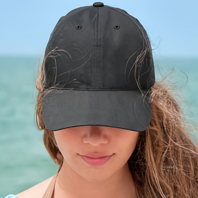 Men's Solid Baseball Cap Adjustable Trucker Sun Hat