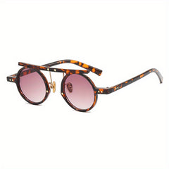 Round Sunglasses Retro Punk Rivet Beach Party Club UV400