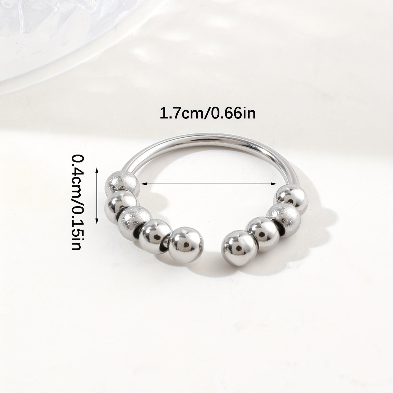 Stainless Steel Rotating Anxiety Relief Ring Adjustable Size