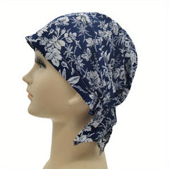 Floral Print Triangle Turban Cap Vintage Cotton Bandana Women Head Wrap