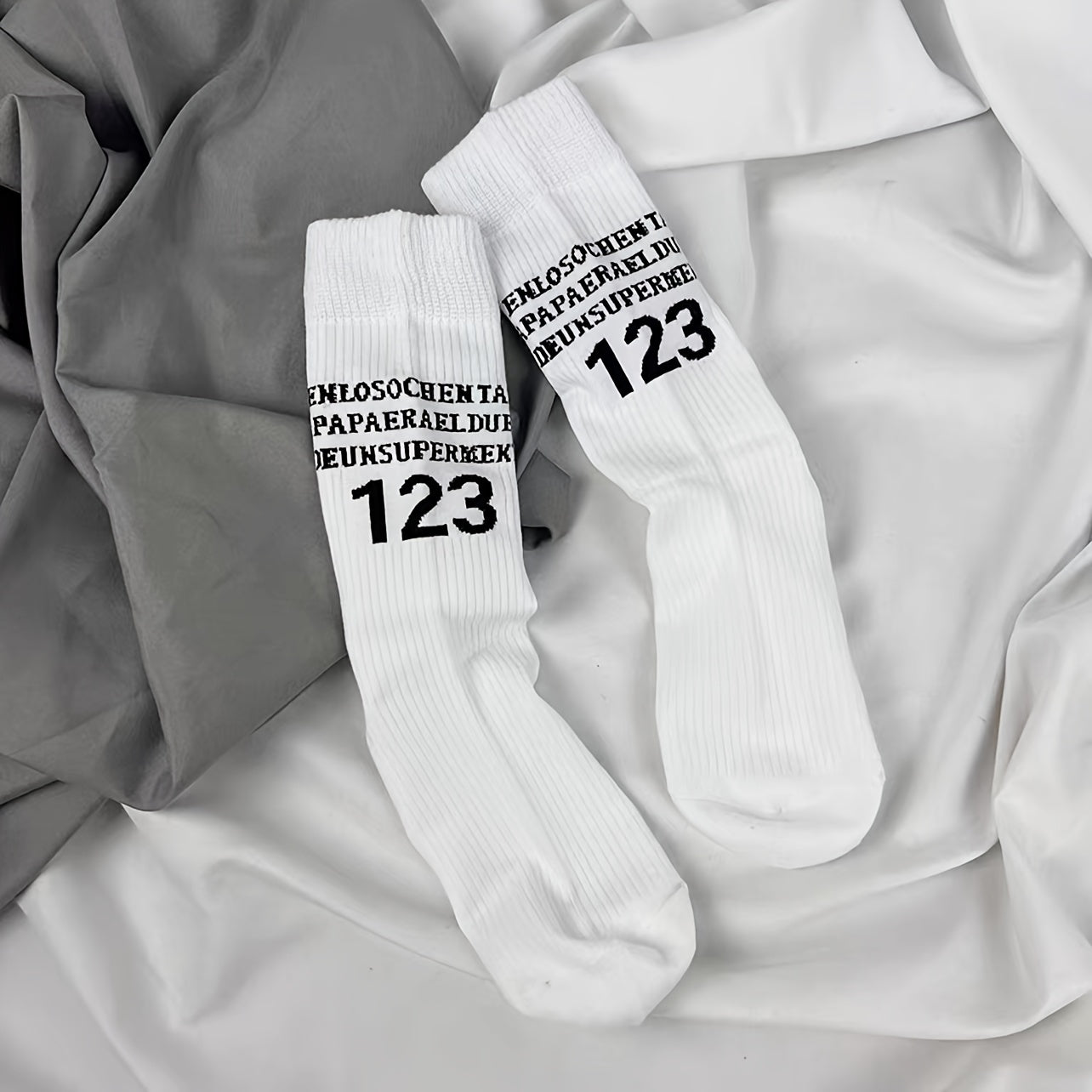 Letter Print Socks Women's Mid Tube Stockings