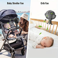 Portable Fan with Removable Tripod for Baby Stroller & Car - USB Clip-on
