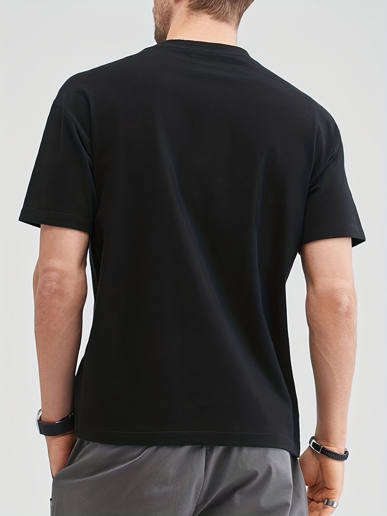 Cotton Fist Print Men's Graphic Crew Neck T-Shirt for Summer