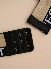 Letter Print Push Up Bra Women's Lingerie