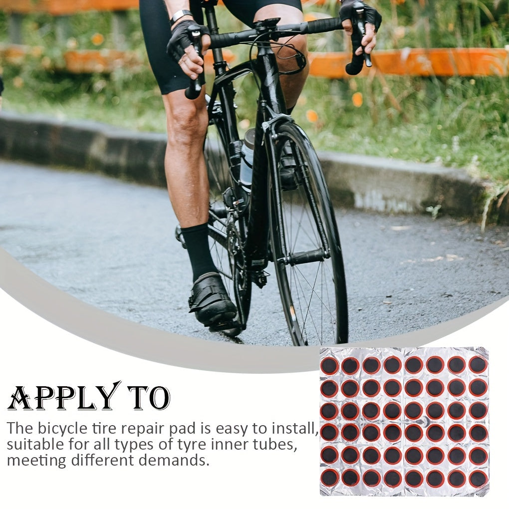 48pcs Circular Bike Tire Repair Films Inner Tube Cold Repair Cycling Access