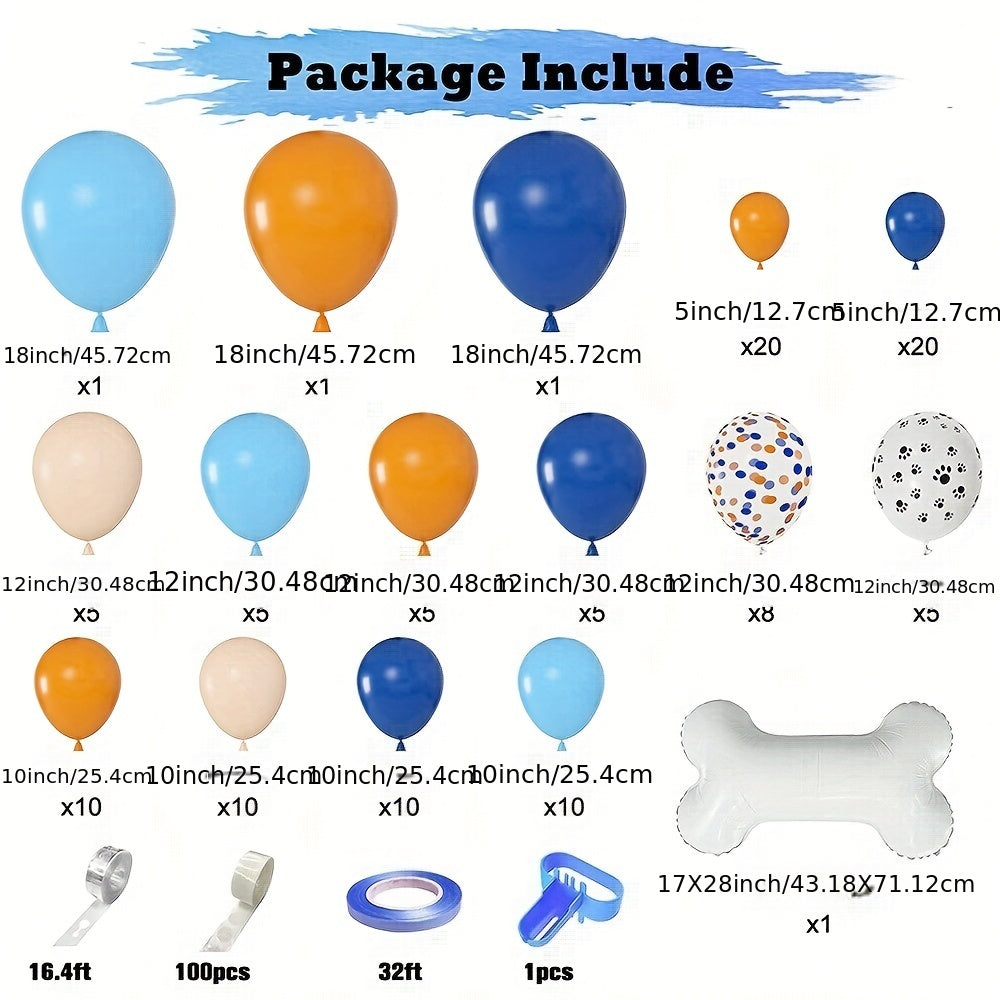 Dog Themed Party Balloons & Orange Dog Claw and Bone Balloon Decoration