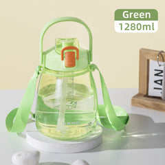 NRMEI Large Water Bottle with Straw for Outdoor Activities