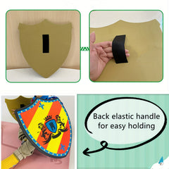 2 Soft Foam Toy Sword and Shield for Role Playing Stage Props Birthday Parties