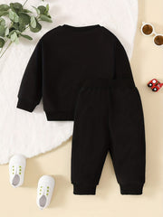 Father Baby 2pc Boys Cartoon Crew Neck Sweatshirt & Pants Set