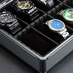 Watch Display Box Aluminum Alloy Watch Storage Box Tempered Glass Cover