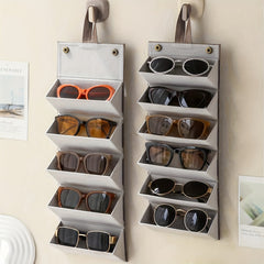 Sunglasses Travel Organizer Case 6 Slots Wall Mounted Hanging Eyewear Holder