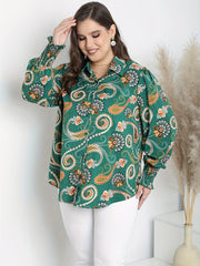  Paisley Floral Print Boho Blouse