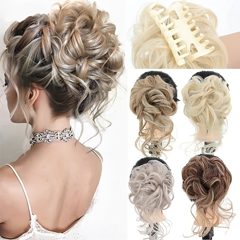 Curly Wavy Hair Bun Clip Tousled Updo Hair Extensions