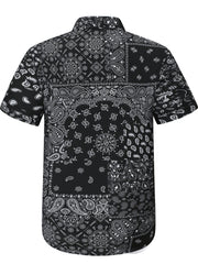 Paisley Pattern Hawaiian Shirt Men's Casual Button Up Short Sleeve