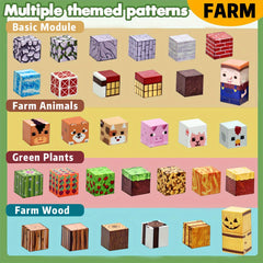 Farm Magnetic Blocks Building Toys for Kids, STEM Construction Set