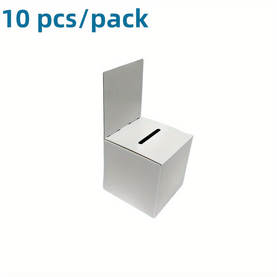 10pcs Ballot Box Raffle Ticket Donation Boxes with Removable Header