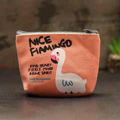 Cartoon Coin Purse Canvas Wallet Women's Foldable Key Bag