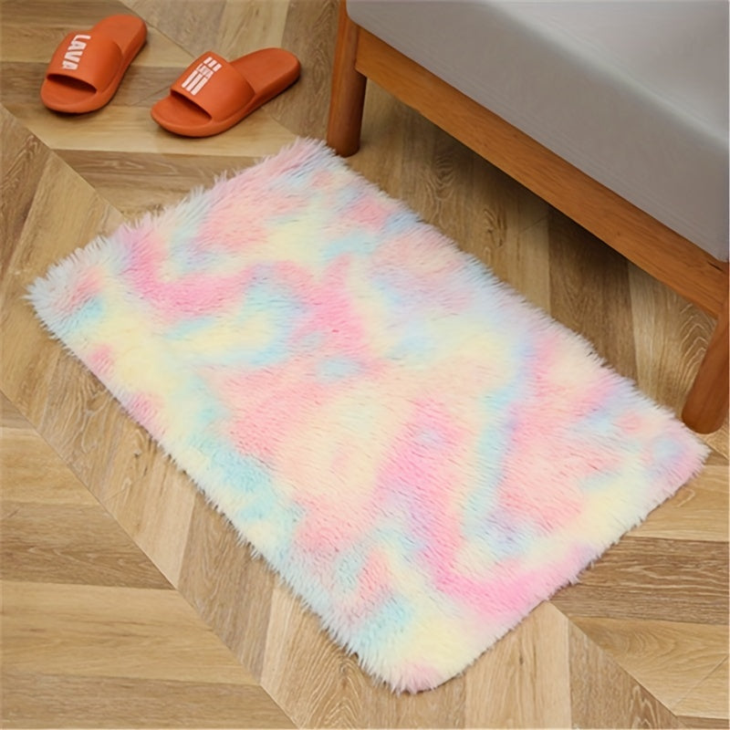 Soft Plush Tie Dyed Shaggy Area Rug
