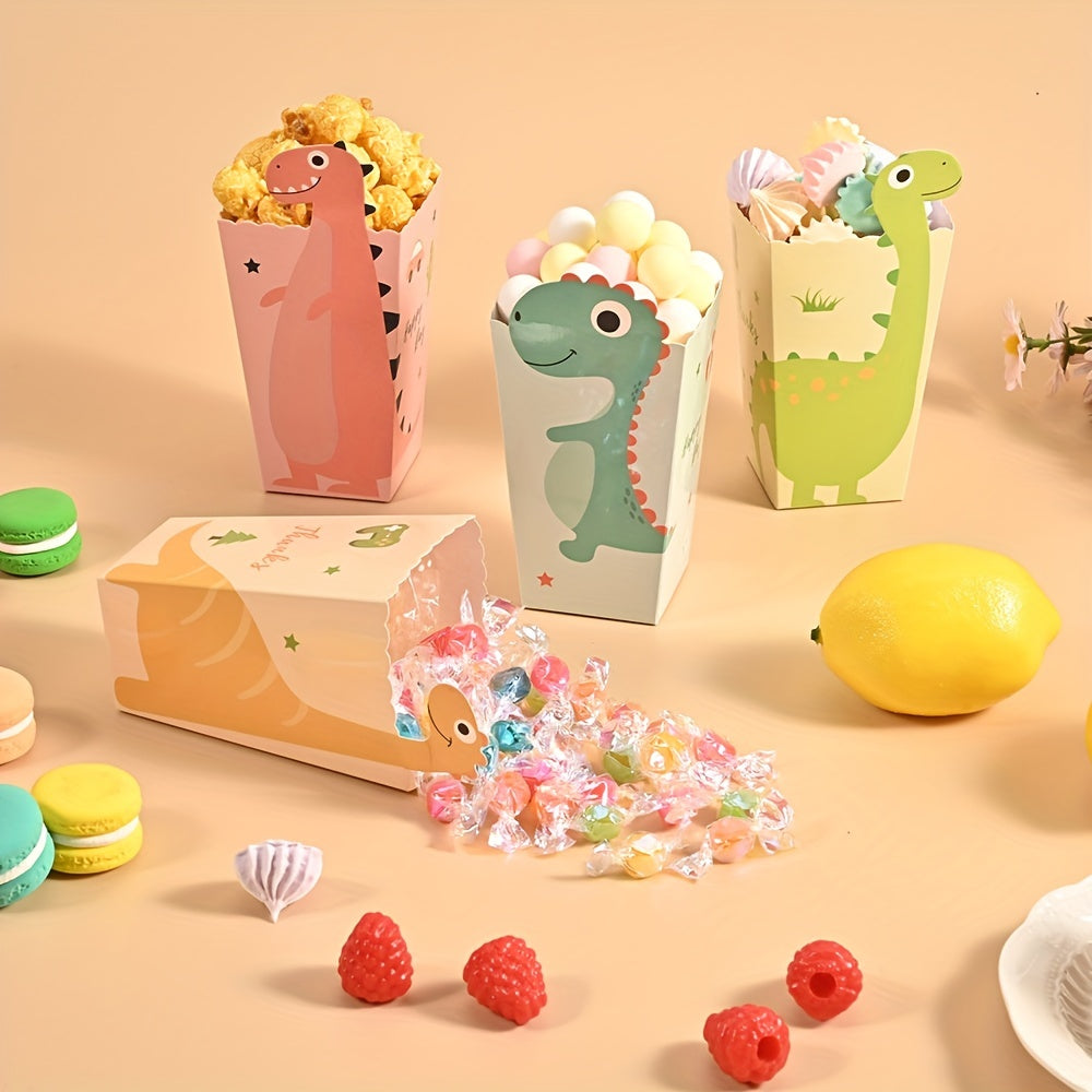 12PCS Dinosaur Popcorn Boxes for Kids Birthday Party Snacks