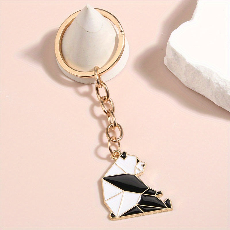 Geometric Animal Keychain Cartoon Key Ring Purse Bag Backpack Charm