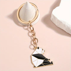 Geometric Animal Keychain Cartoon Key Ring Purse Bag Backpack Charm