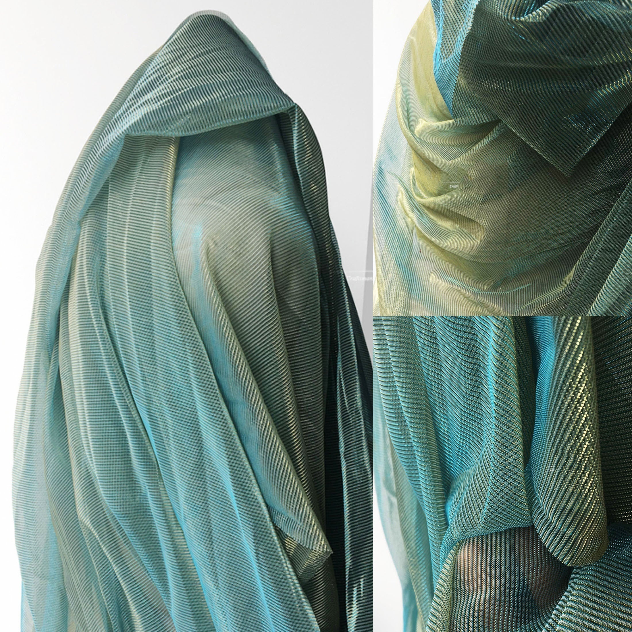 Dreamy Laser Gradient Mesh Fabric Dress for Stage