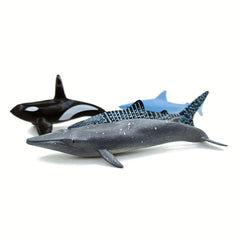 10pcs Soft Rubber Ocean Animal Models: Crab, Stingray, Starfish, Whale, Shark
