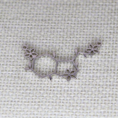 Serotonin Molecule Flower Charm Pendant Stainless Steel