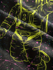 Floating Astronaut Print Boy's Short Sleeve T shirt Breathable Casual Top