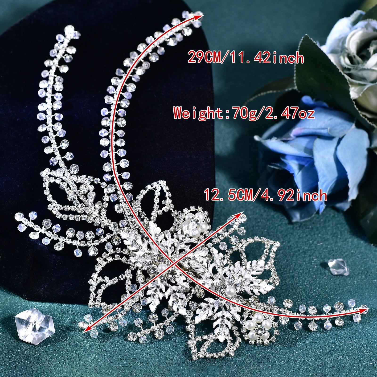 Purple Rhinestone Bridal Hair Accessory for Wedding HP254