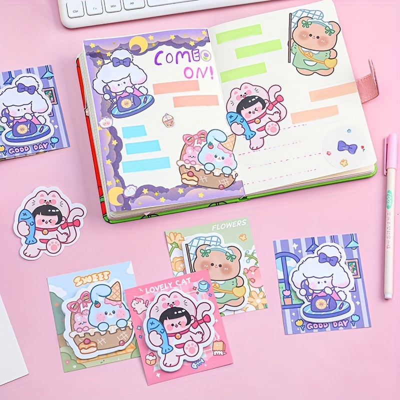 4pcs Cartoon Graphic Stickers Student Decoration Stickers