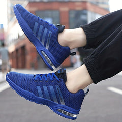 Men's Knit Air Cushioned Lace Up Casual Shoes Lightweight Sneaker