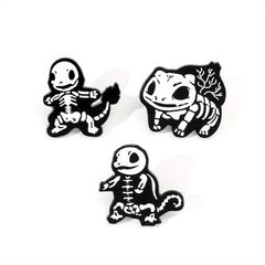3pcs Skeleton Baby Iron On Patches Sew On Embroidered Applique Repair