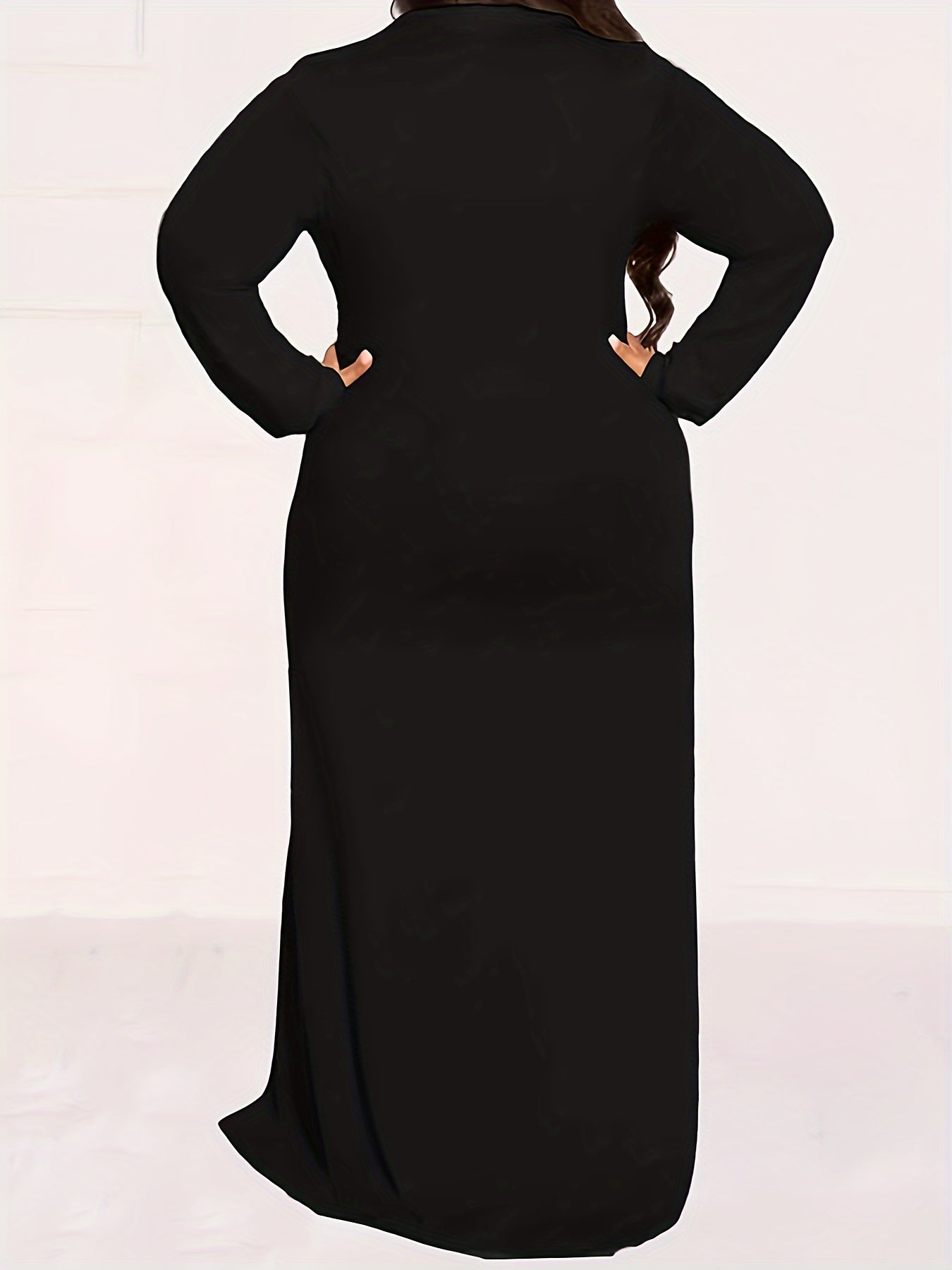 Print Maxi Dress & Long Cardigan Set Plus Size