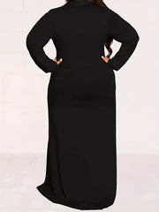 Print Maxi Dress & Long Cardigan Set Plus Size