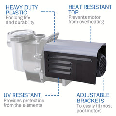 Adjustable ABS Pool Pump Cover Protects Motor from UV & Rusting