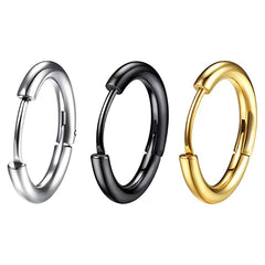 Titanium Steel Hoop Earrings Set for Men Women