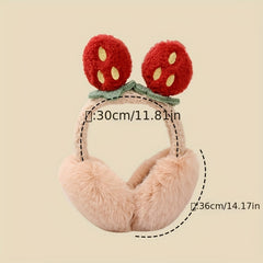 Women's Strawberry Earmuffs for Christmas - Comfortable Winter Ear Warmers