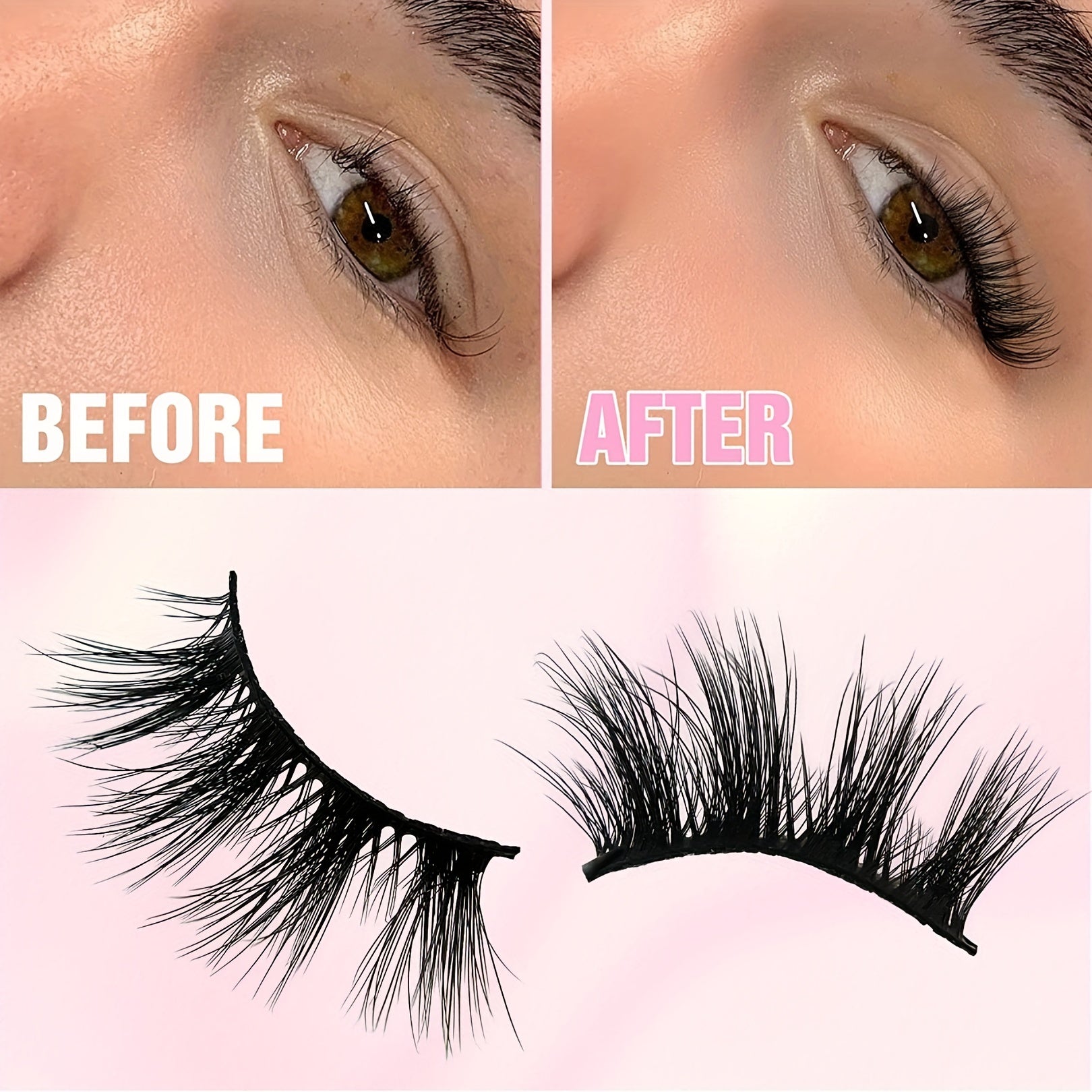 7 Pairs Fluffy Cluster False Eyelashes Natural Faux Mink