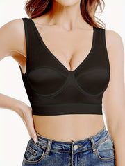 Contrast Lace Push Up Bra Sports Tank Bra