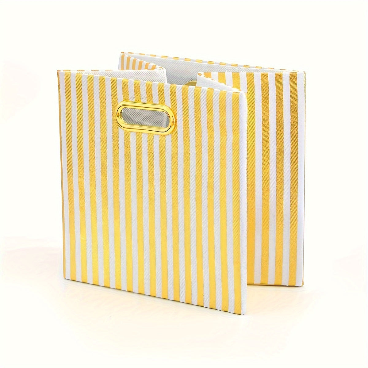 2pcs Non-woven Storage Box Metal Handle For Finishing Clothes Toys Sundries