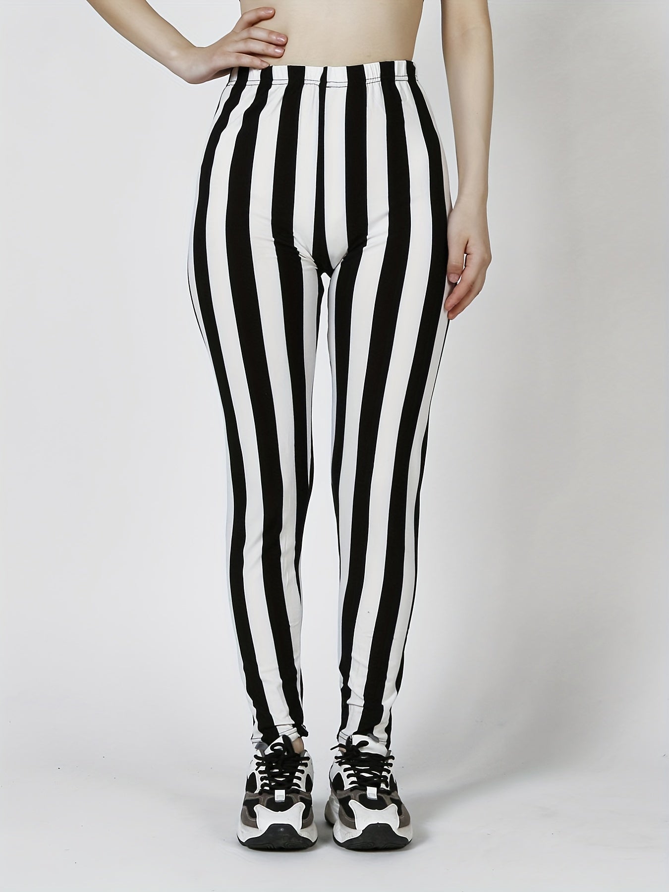 Casual Stretchy Allover Print Skinny Leggings