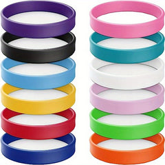 12 Pcs Mixed Silicone Wristbands Solid Bracelets