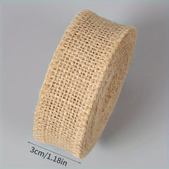1M Solid Burlap Roll DIY Christmas Wedding Craft Natural Jute Strip