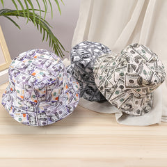 Dollars Print Reversible Lightweight Fisherman Cap