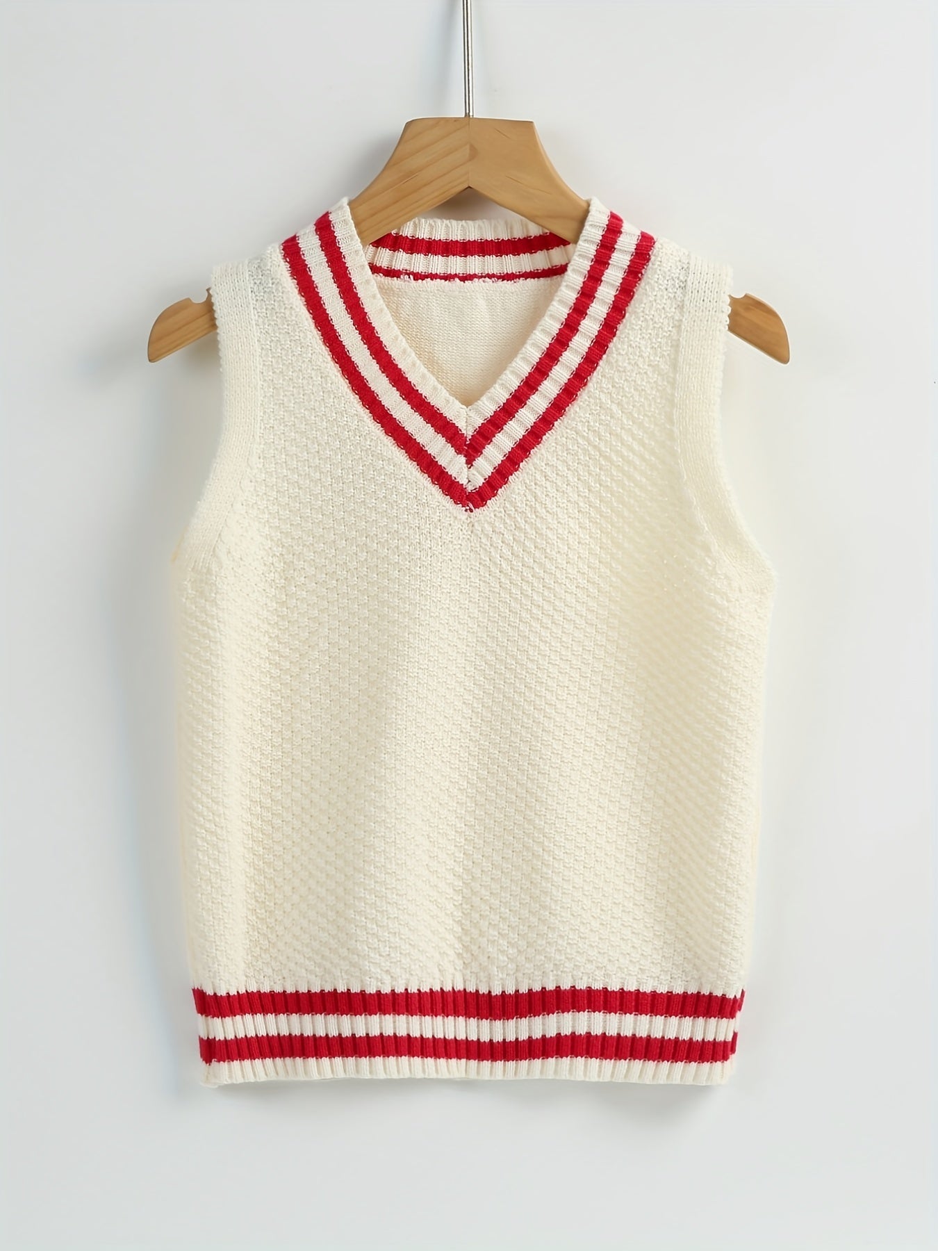 Toddler's Striped V Neck Sweater Baby's Stylish Sleeveless Vest