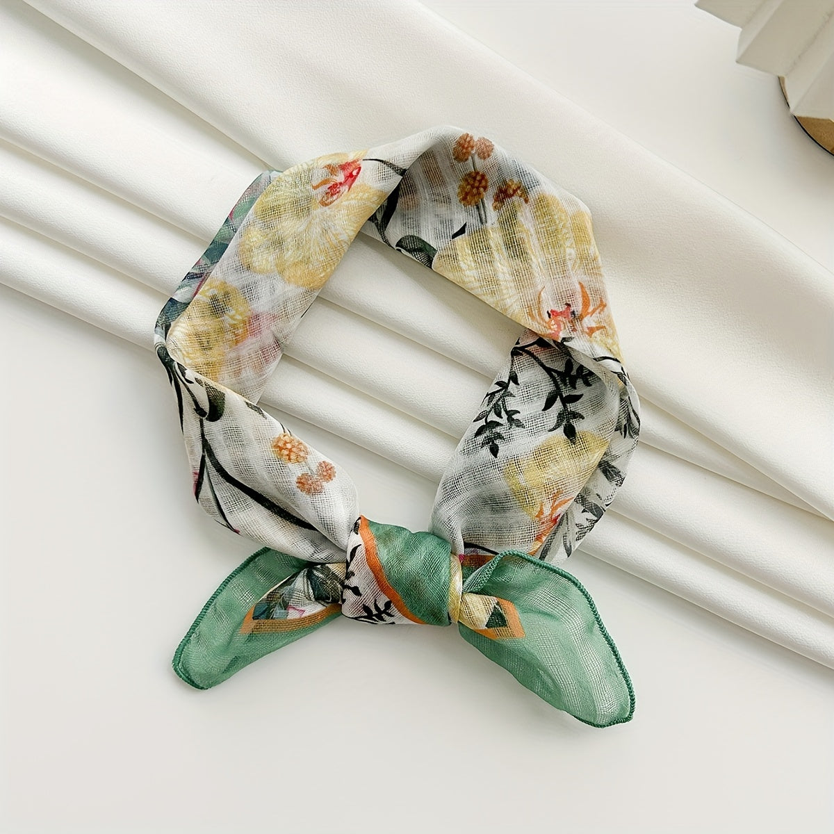 Cartoon Flower Bandana Linen Scarf Headband Handkerchief Polyester Face Covering